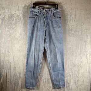 Vintage Eddie Bauer Womens Jeans 8 Mom High‎ Waisted Denim Light Wash Pleated